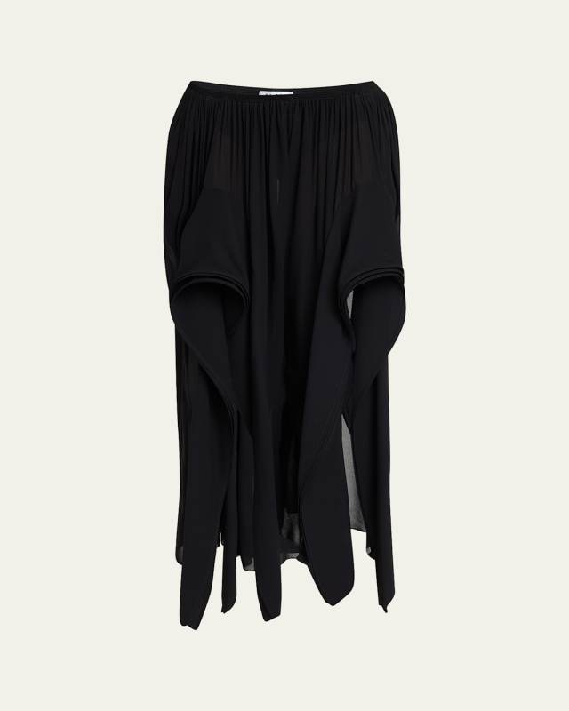 Ruffle Slit Pull-On Pants